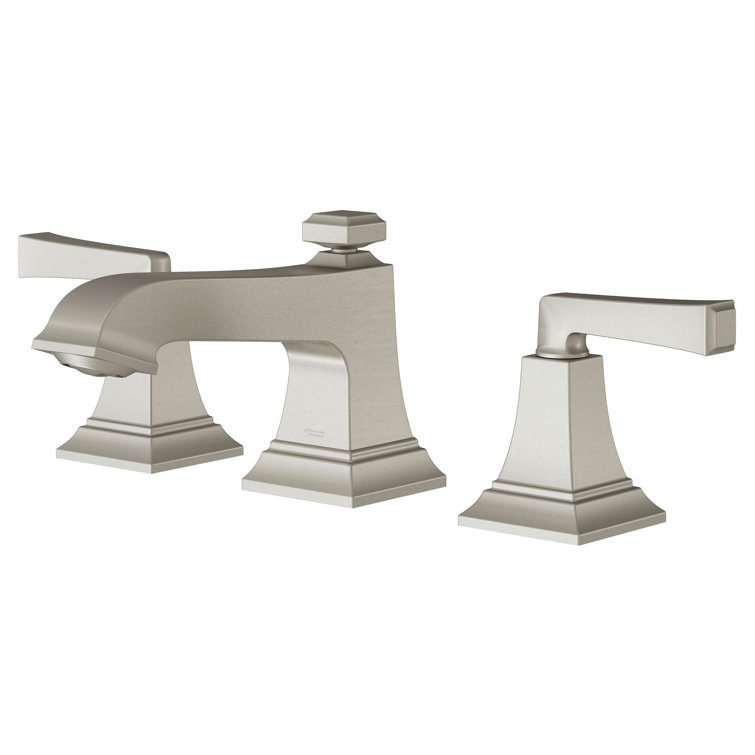 Brushed Nickel Square Widespread 2-Handle Bathroom Faucet