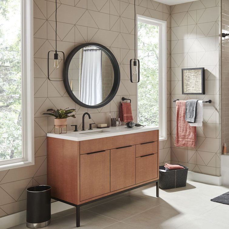 Matte Black Brass Widespread Bathroom Faucet with Lever Handles
