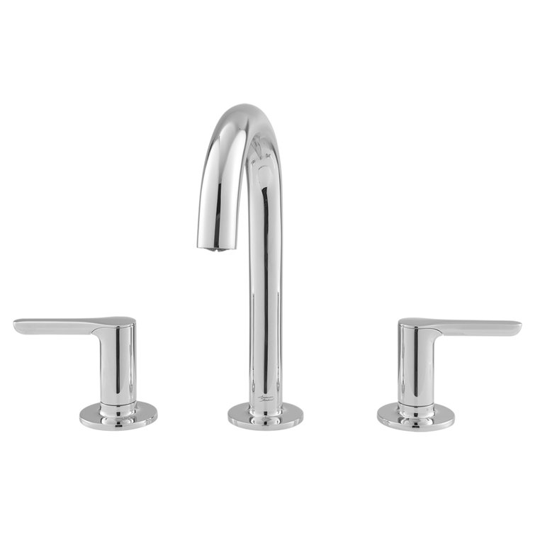 Polished Chrome Modern Widespread Bathroom Faucet with Lever Handles