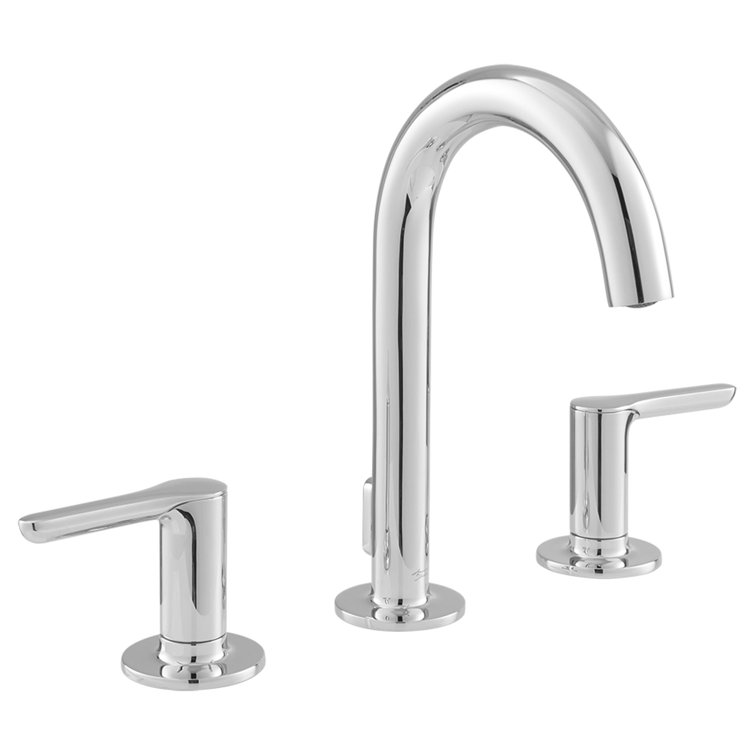 Polished Chrome Modern Widespread Bathroom Faucet with Lever Handles