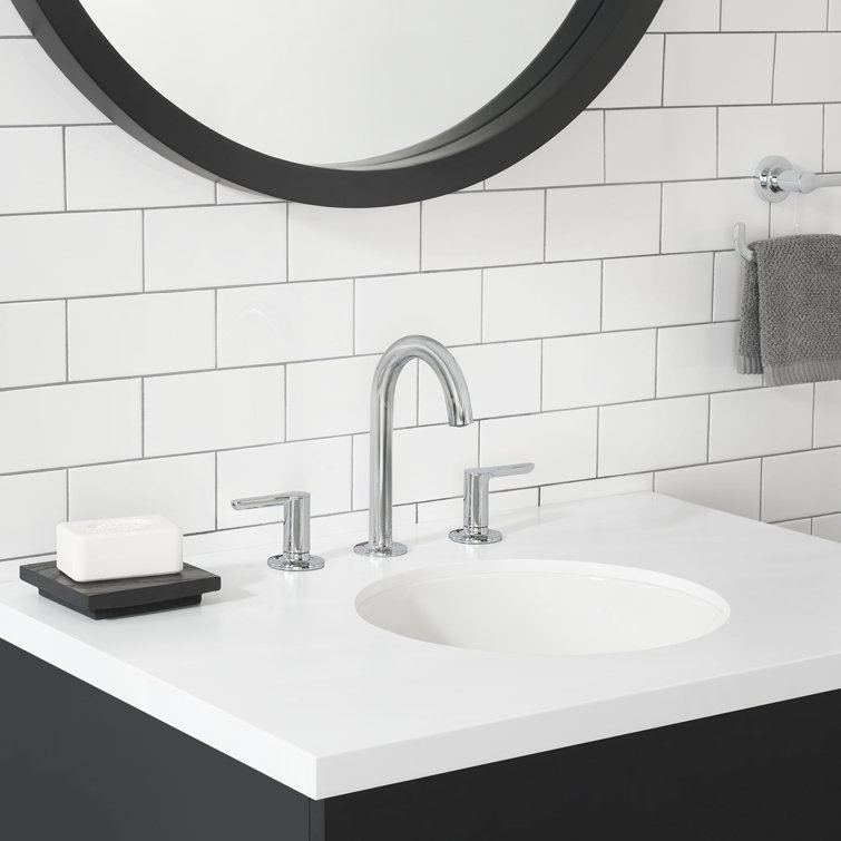 Polished Chrome Modern Widespread Bathroom Faucet with Lever Handles