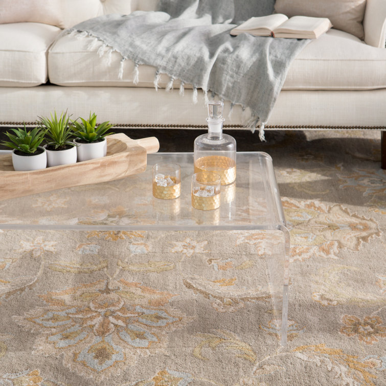 Elegant Gray Tufted Wool 9' x 12' Handmade Area Rug
