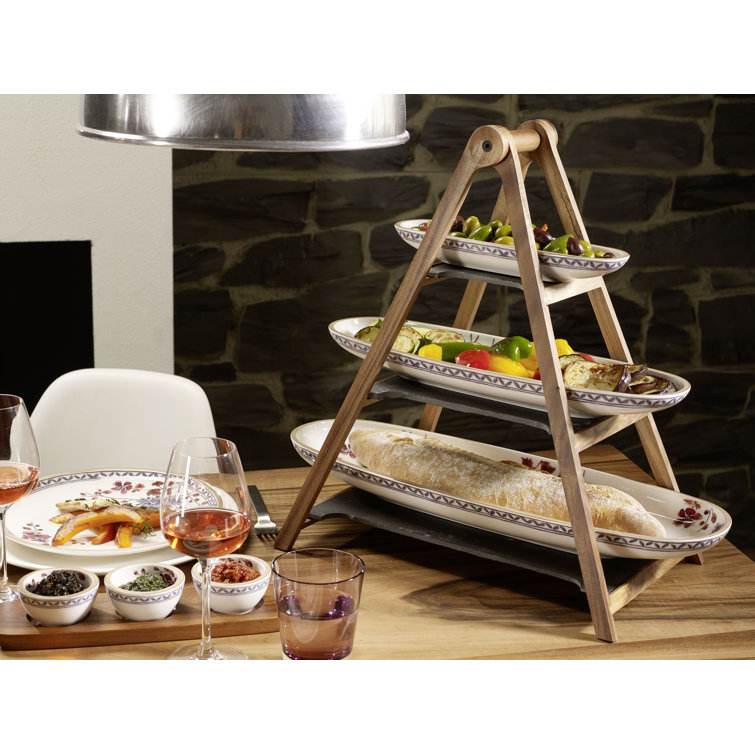 Acacia Wood Tray for Dip Bowls, 31 x 10 cm