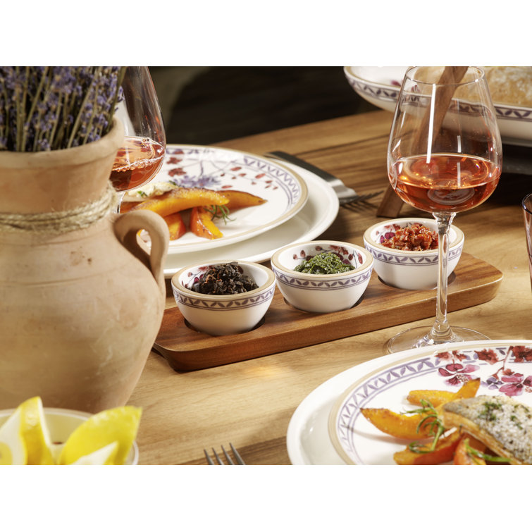 Acacia Wood Tray for Dip Bowls, 31 x 10 cm