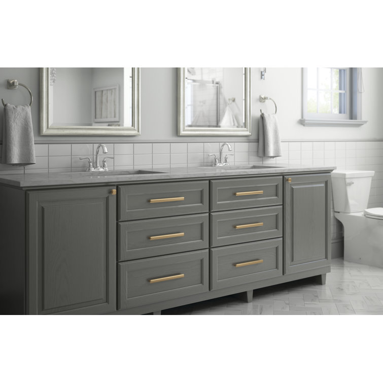 Champagne Bronze Geometric Bar Cabinet Pull with Mounting Hardware