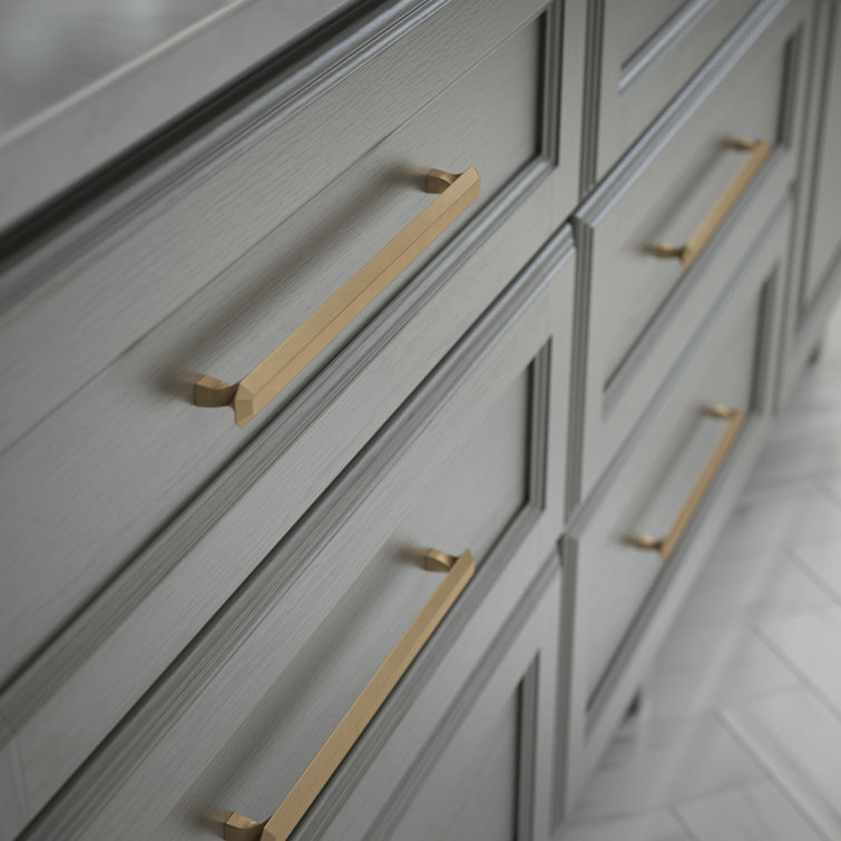 Champagne Bronze Geometric Bar Cabinet Pull with Mounting Hardware