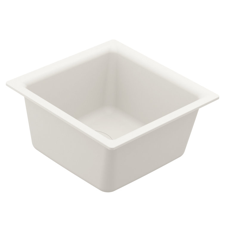 White Granite Square Drop-In Single Bowl Sink