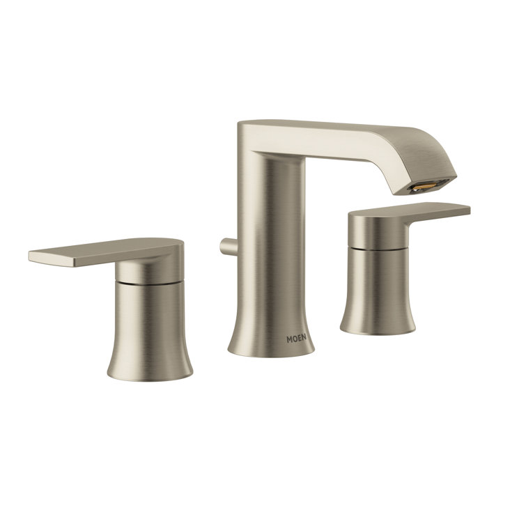 Modern Black and Nickel 10" Widespread Bathroom Faucet with Dual Handles