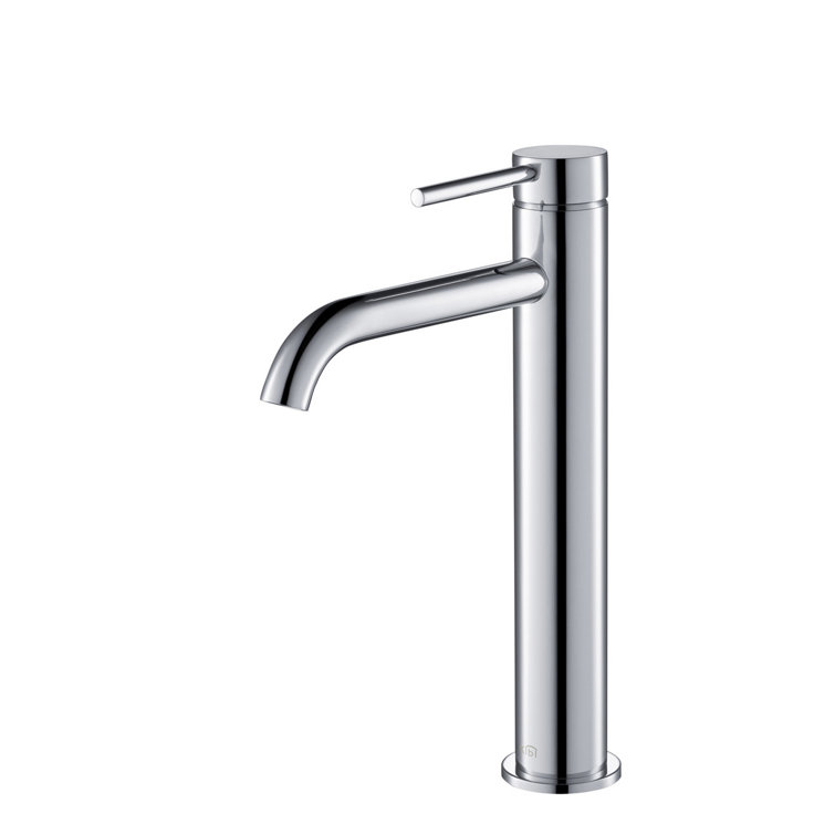 Chrome High Arc Single Handle Vessel Sink Faucet