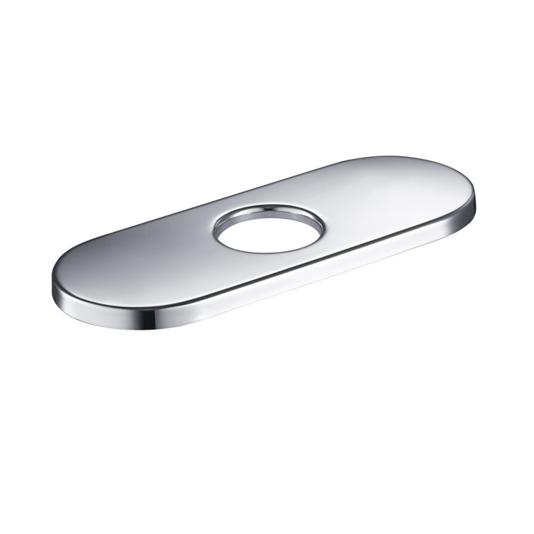 Chrome 6" Modern Bathroom Faucet Hole Cover