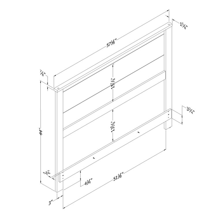 Fynn Fall Oak Full Double Panel Headboard with Sliding Storage
