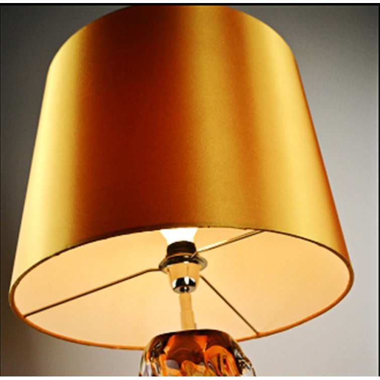 Valencia Clear Burnt Orange and Dark Amber Fabric Shade Table Lamp