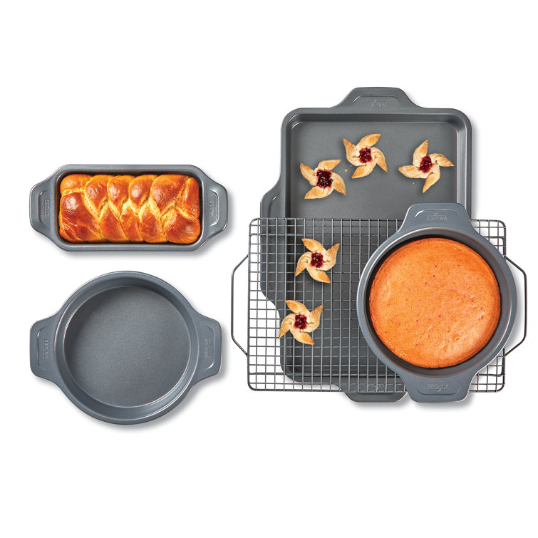 Gray Aluminized Steel Nonstick 5-Piece Bakeware Set