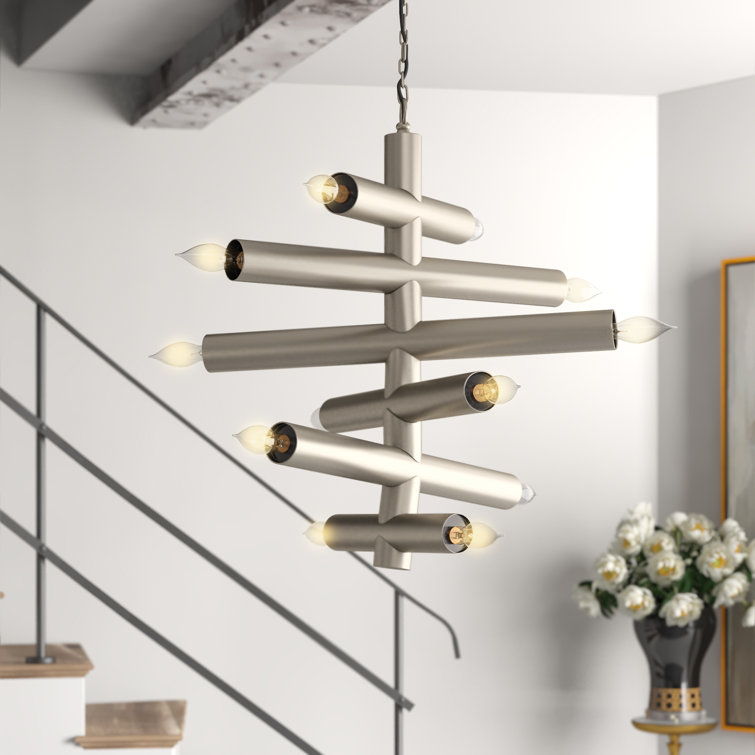 Black 25" Sputnik Plug-in Chandelier