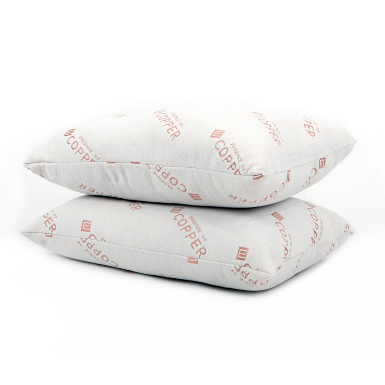 Essence of Copper Infused Hypoallergenic Medium Pillows, Set of 2