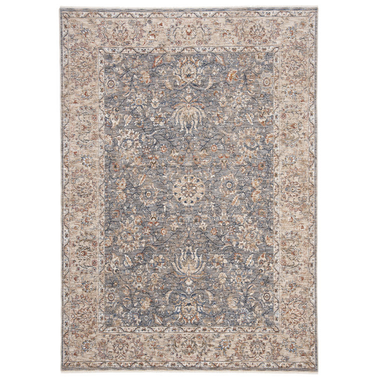 Elegant Hand-Knotted Floral Light Blue Synthetic 3' x 5' Area Rug