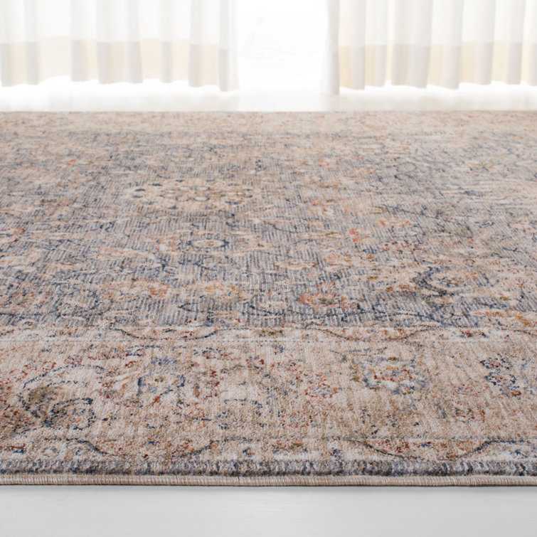 Elegant Hand-Knotted Floral Light Blue Synthetic 3' x 5' Area Rug
