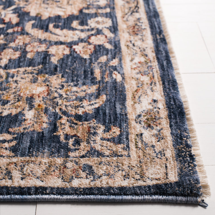 Celia Hand-Knotted Blue Synthetic Runner Rug 2'-2" x 10'