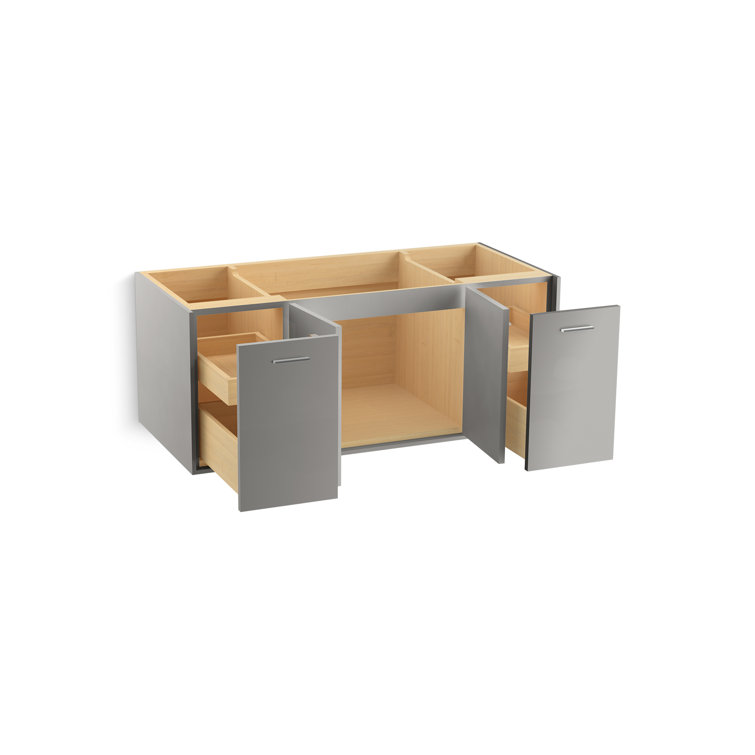 Mohair Grey 48" Wall-Mounted Single Vanity with White Top