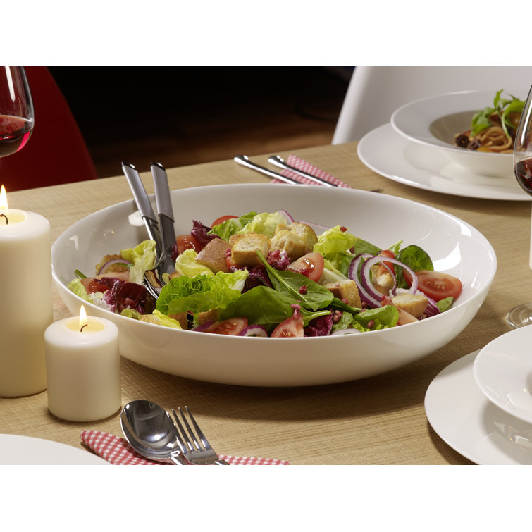 White Premium Porcelain Round Serving Bowl for Salad and Dessert