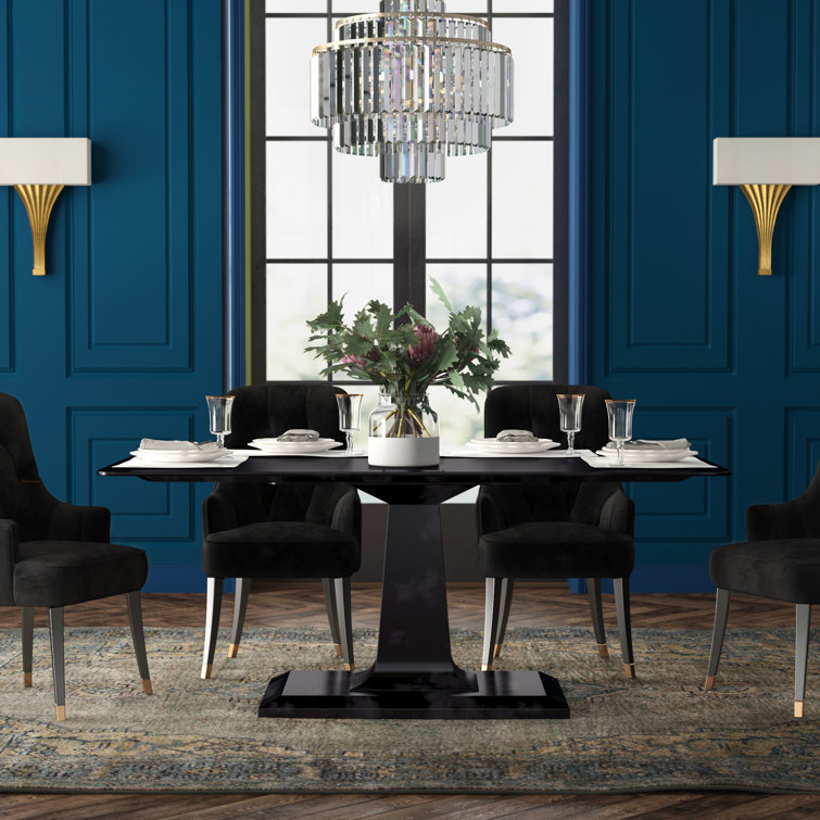 Amboss Sleek Black Wood Rectangular Dining Table