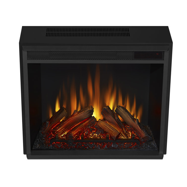 Compact Black Electric Fireplace Heater with Mantel