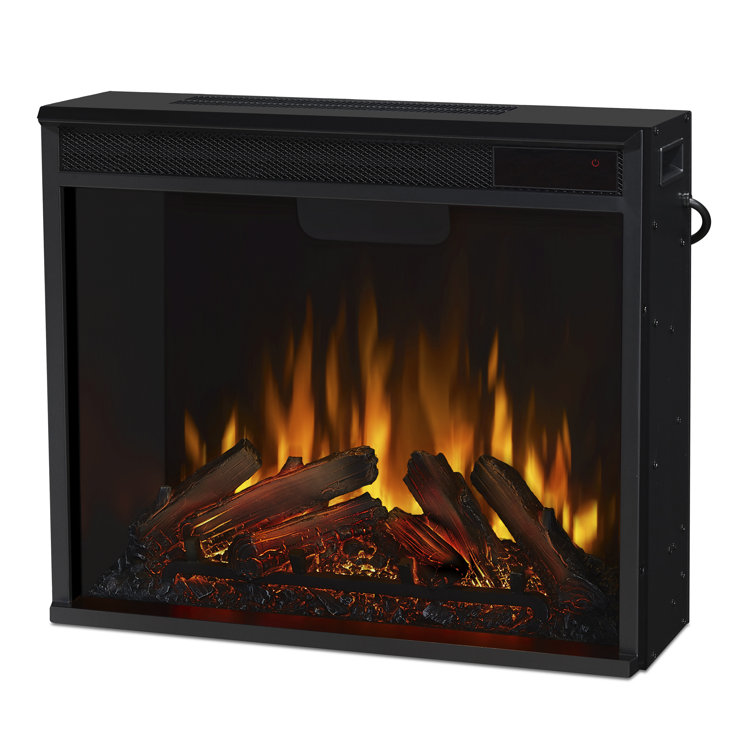 Compact Black Electric Fireplace Heater with Mantel