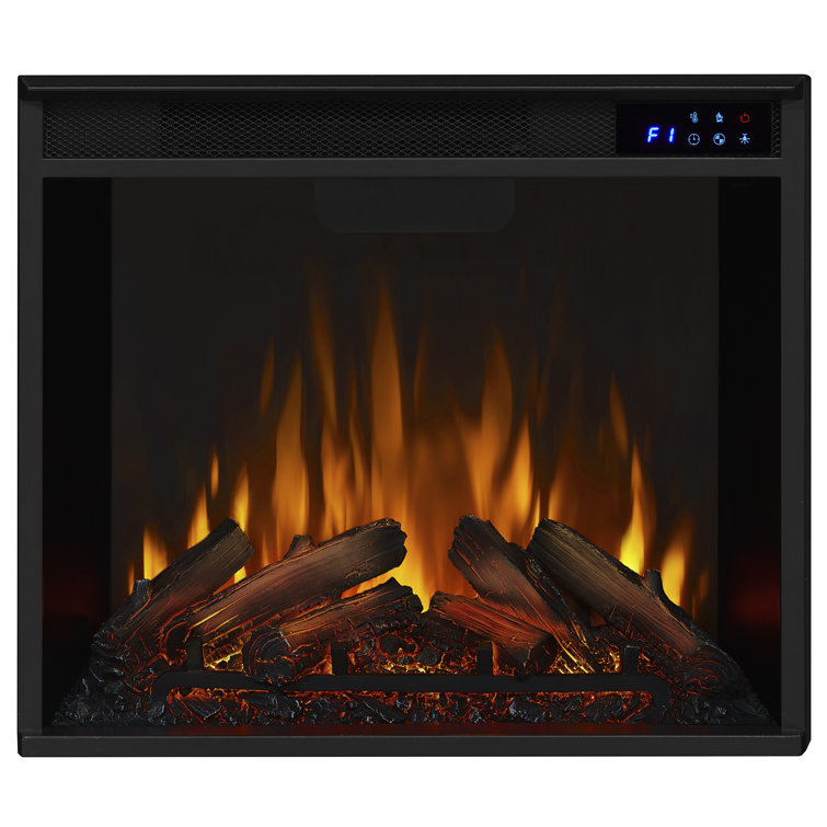 Compact Black Electric Fireplace Heater with Mantel