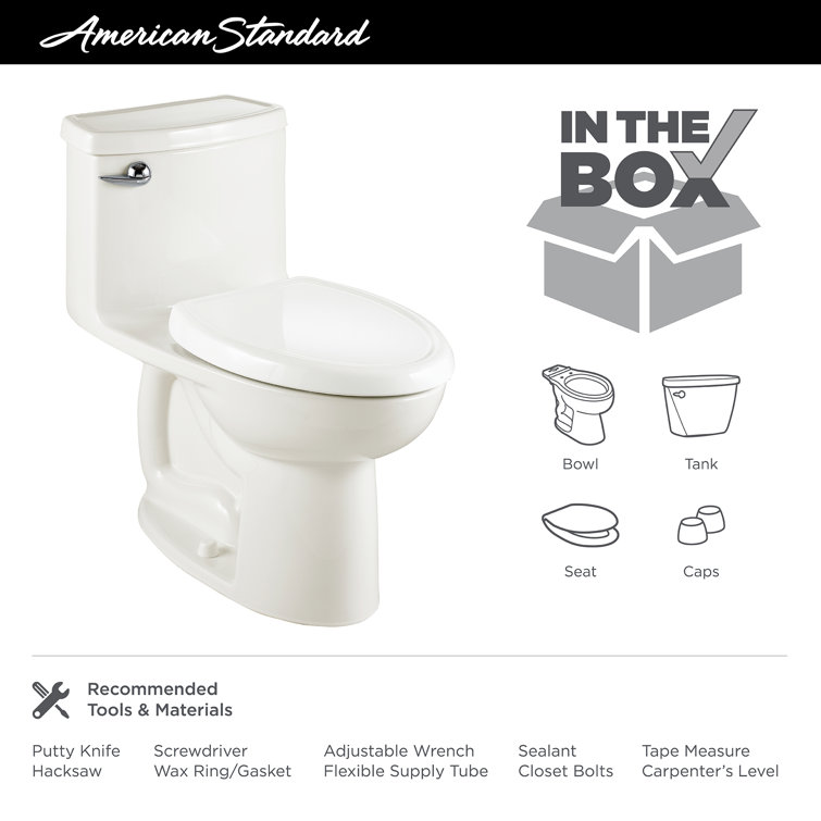 White Elongated High Efficiency One-Piece Toilet with Slow-Close Seat