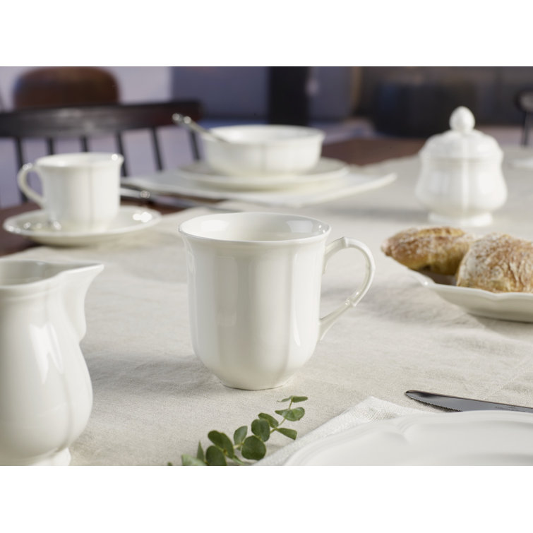 White Ceramic Round Serving Bowl for Salads and Pasta