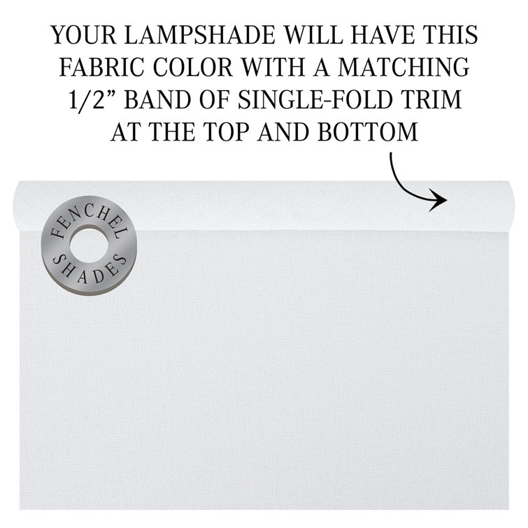 13" White Linen Drum Lamp Shade with Spider Attachment