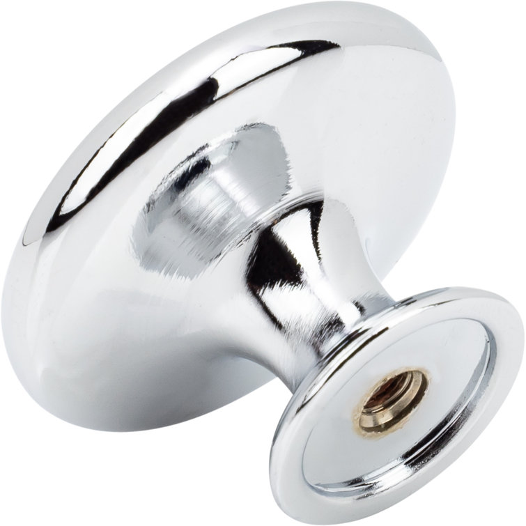 Williamsburg Chrome Round Mushroom Cabinet Knob with Mounting Hardware