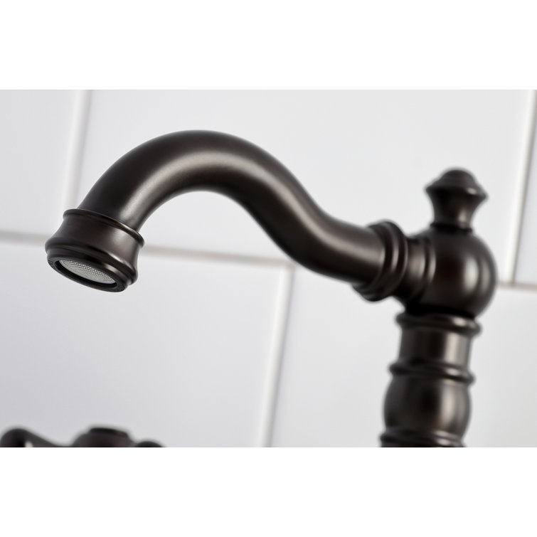 Matte Black Traditional Widespread Bathroom Faucet with Cross Handles