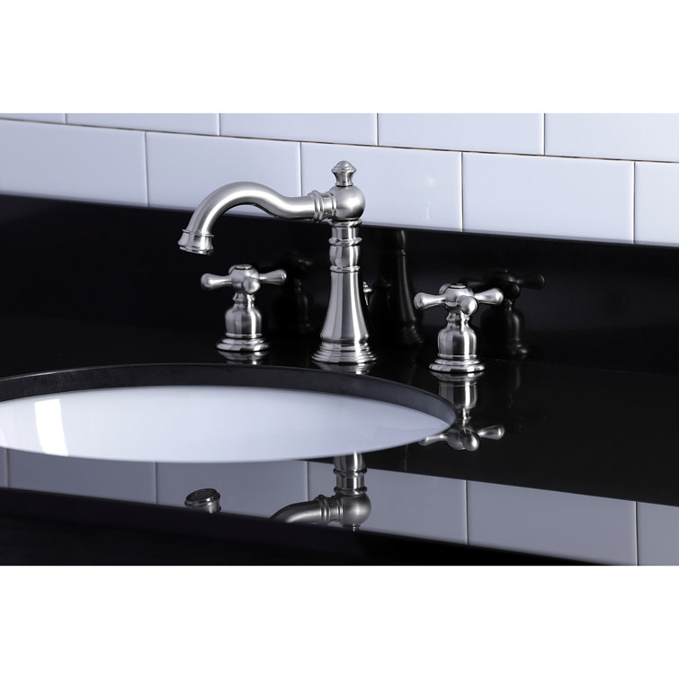 Brushed Nickel Traditional Victorian Widespread Bathroom Faucet