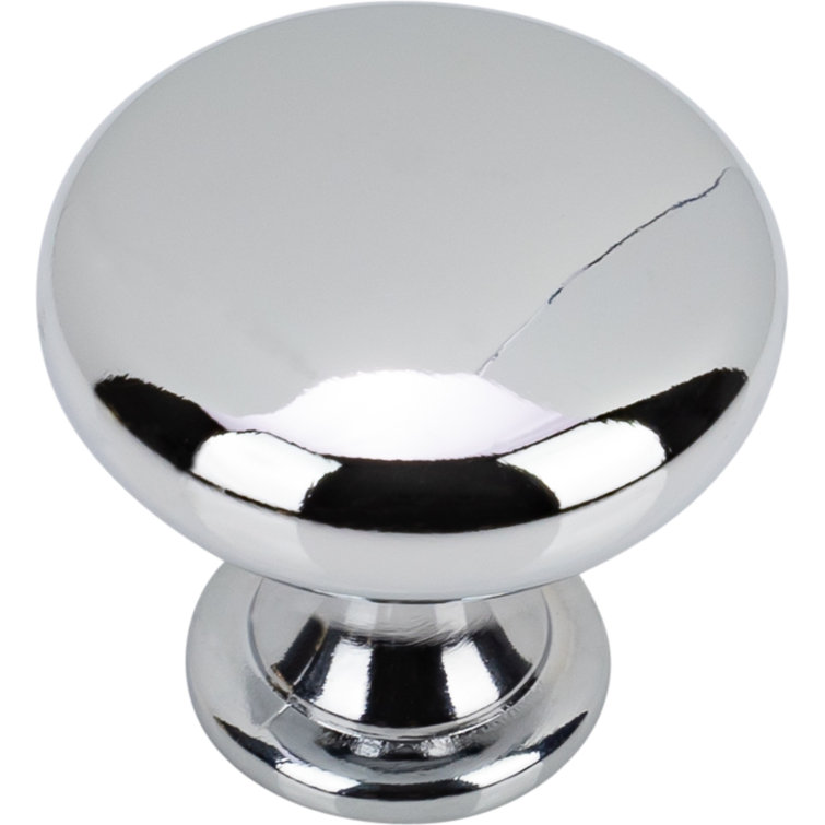 Polished Chrome Round Mushroom Cabinet Knob with Mounting Hardware