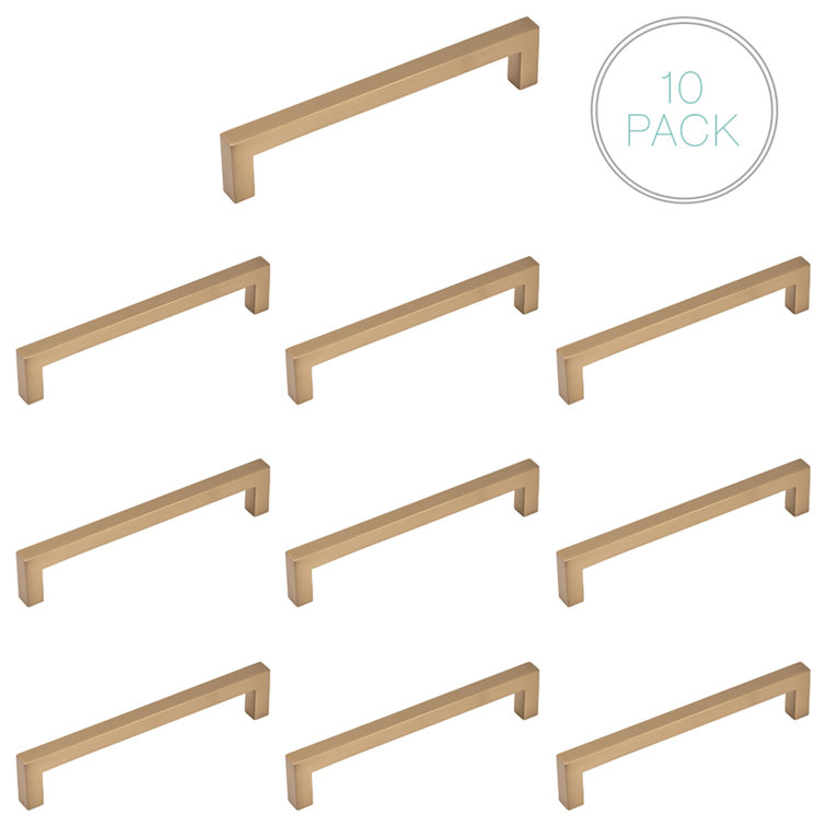 Champagne Bronze 5-Inch Square Bar Pull Multipack
