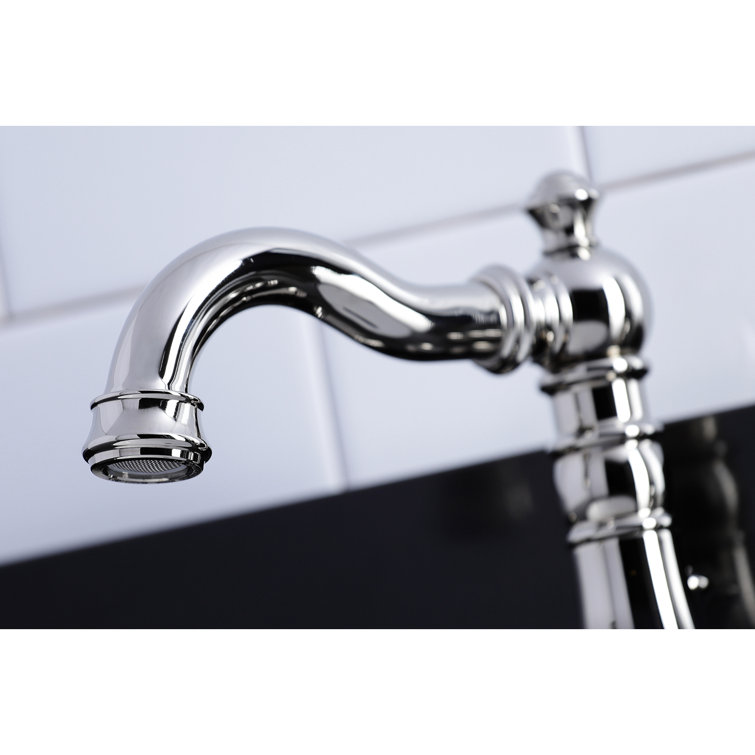Polished Nickel Traditional Widespread Bathroom Faucet with Drain