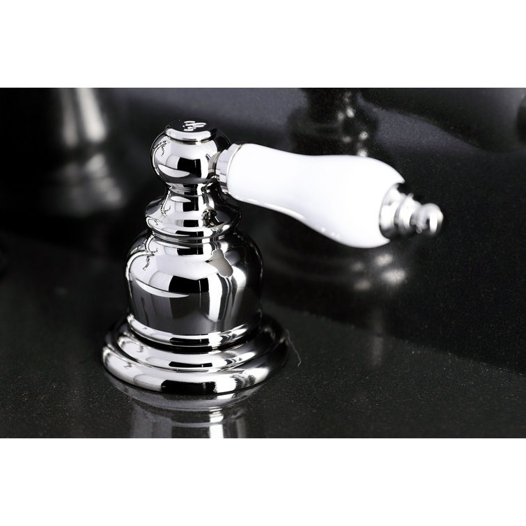 Polished Nickel Traditional Widespread Bathroom Faucet with Drain