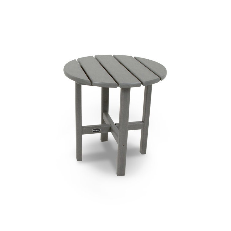 Slate Gray 18" Round Polywood Outdoor Side Table