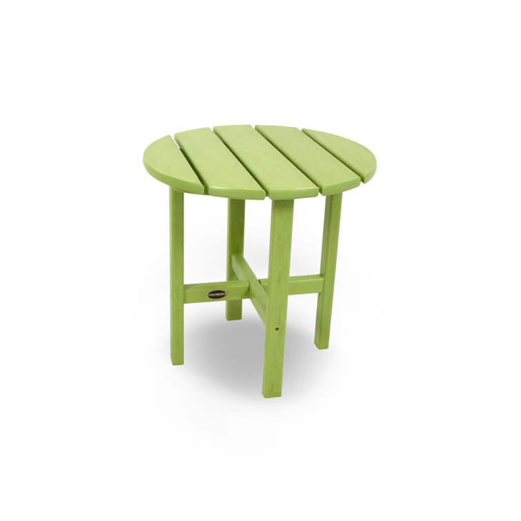 Lime Green 18" Round Recycled Plastic Side Table