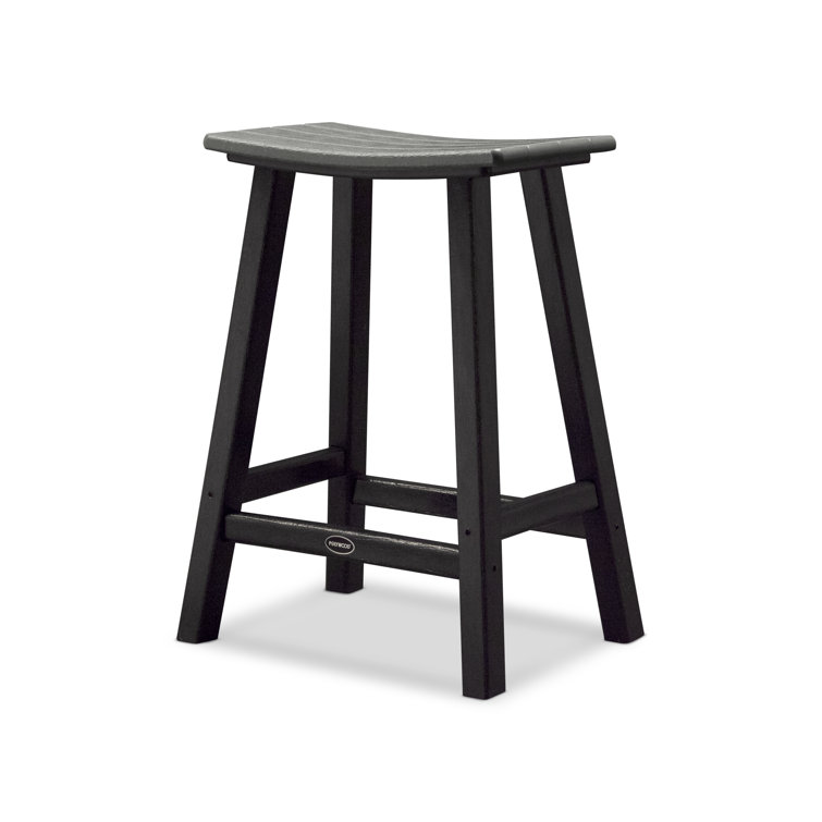 Black and Slate Gray 24" Saddle Bar Stool