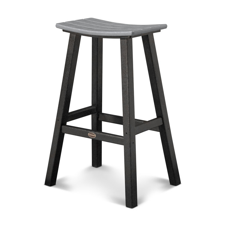 Slate Grey and Black 30" Saddle Bar Stool