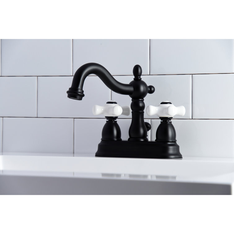 Matte Black Traditional 4-Inch Centerset Bathroom Faucet