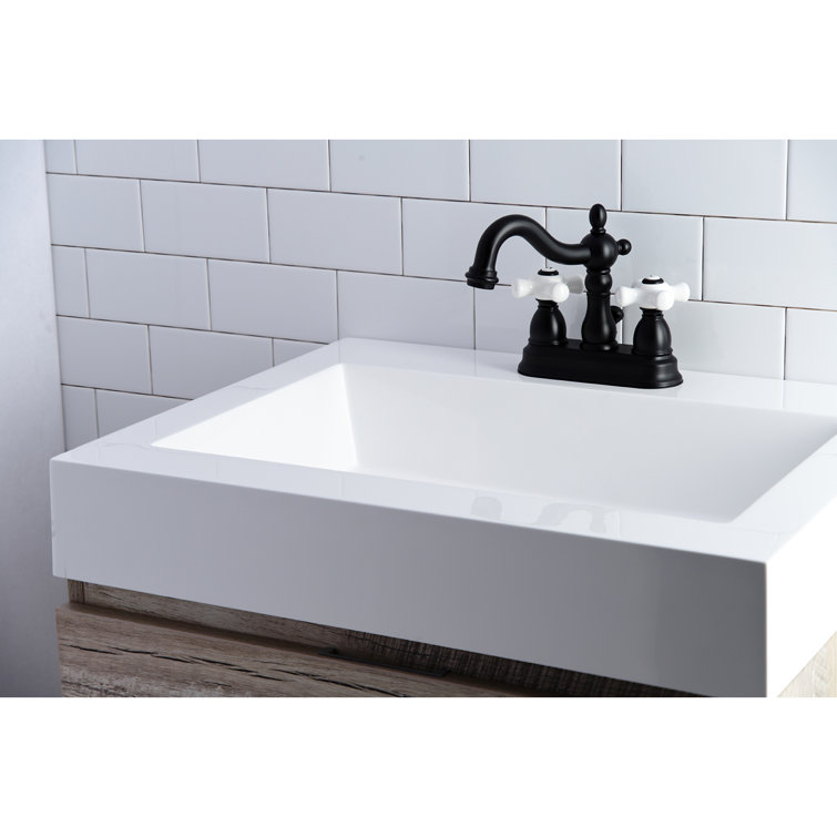 Matte Black Traditional 4-Inch Centerset Bathroom Faucet