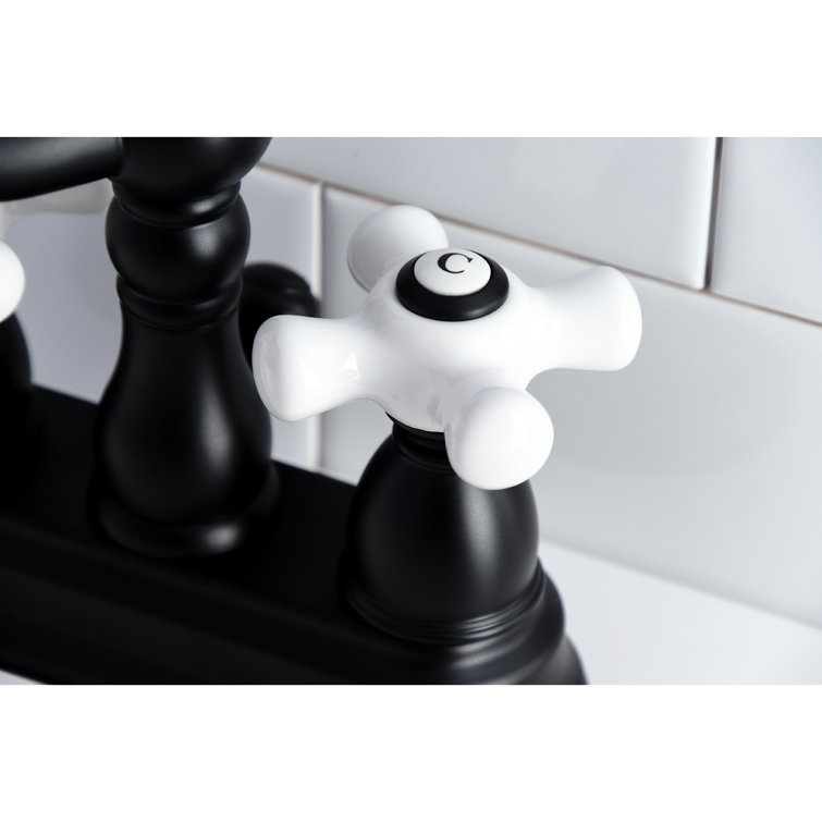 Matte Black Traditional 4-Inch Centerset Bathroom Faucet