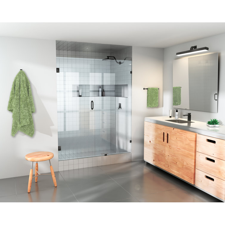 Illume Matte Black 78" x 64.25" Frameless Glass Shower Door