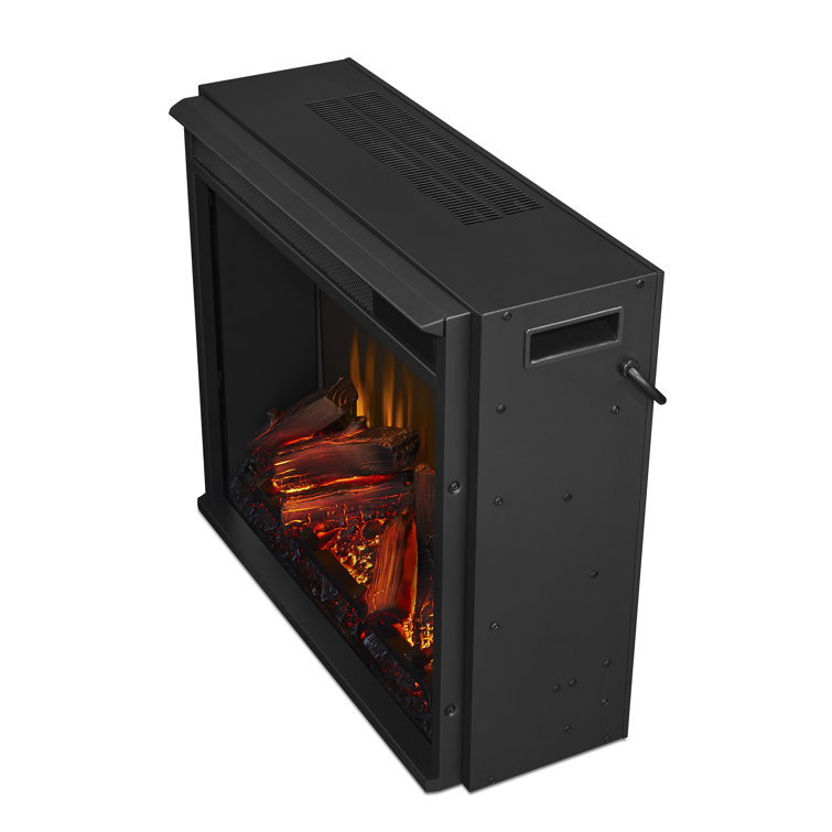 Compact Black Electric Fireplace Heater with Mantel