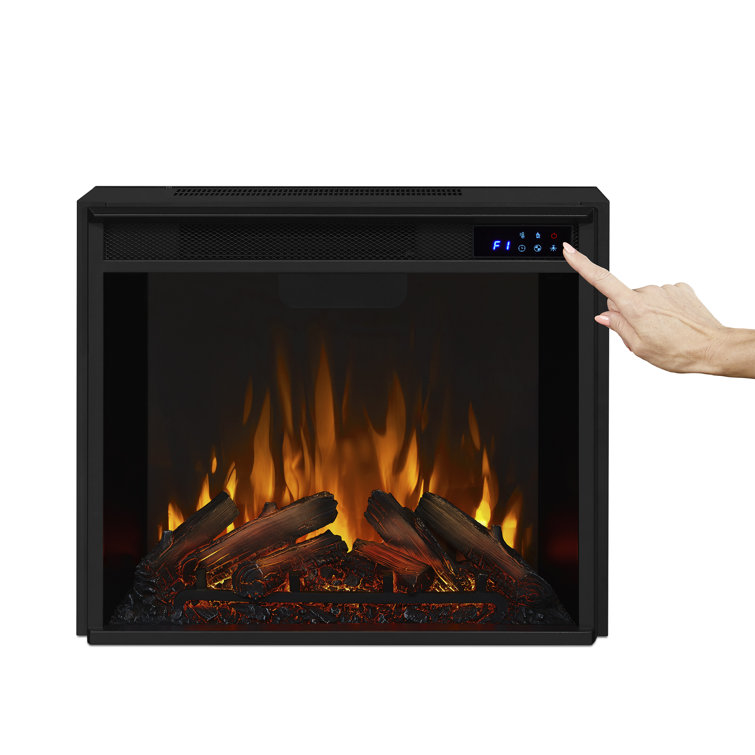Compact Black Electric Fireplace Heater with Mantel