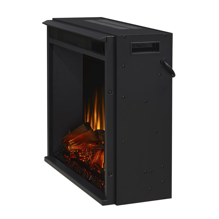 Compact Black Electric Fireplace Heater with Mantel