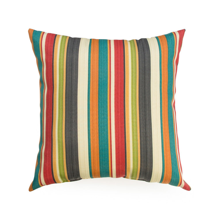 Sunset Stripe 17" Square Outdoor Throw Pillow Set